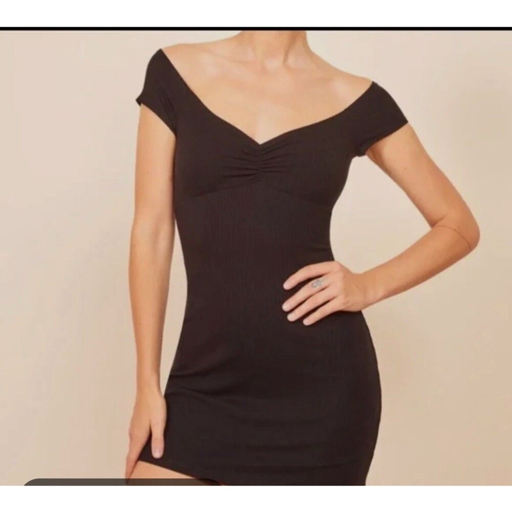 Reformation Sweetheart Neck Mini Dress Black Women’s XL